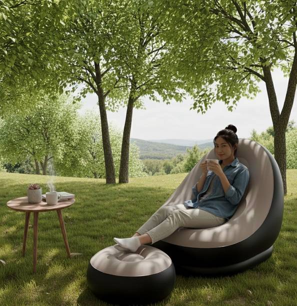 mjingle Deluxe Inflatable Recliner Chair With Footrest And Air Pump For Indoor Outdoor Inflatable Sofa/ Chair