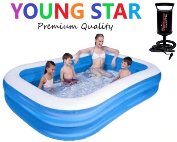 YOUNG STAR Premium Jumbo Family L- 7 Fts (2.13m) ,B-5.9 Fts (1.50m) & H-51cm Bath Tub Inflatable Swimming Pool, Inflatable Toy Pump