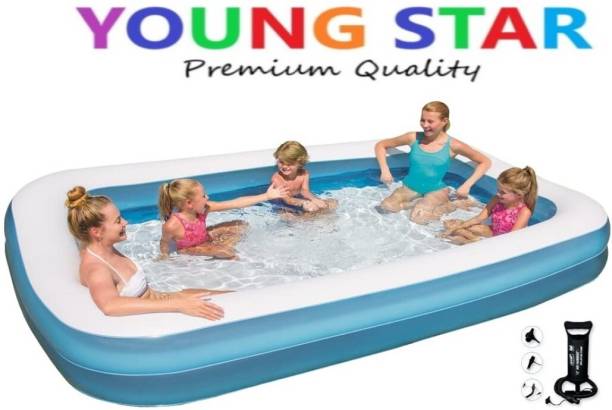 YOUNG STAR Premium 6.7 FEETS (2.01m) LENGTH,5.9 FEETS (1.50m) BREATH AND 51CM HEIGHT Inflatable Swimming Pool, Inflatable Toy Pump