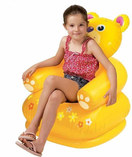 Sani International Teddy Bear Shape PVC Inflatable Chair with air pump for boys for girls for baby Inflatable Sofa/ Chair, Inflatable Toy Pump