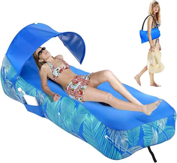 SUICUNE Inflatable Lounger Ergonomic Air Sofa Couch, Portable Beach & Camping Chair Polyester 2 Seater Inflatable Sofa