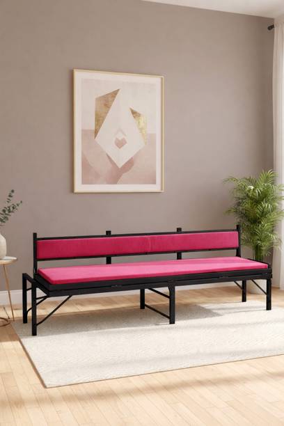 HKAASHI MODERN METAL FRAME FOLDABLE SOFA Velvet 3 Seater Inflatable Sofa