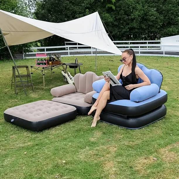WAKTORO 5 IN 1 Inflatable Sofa Leatherette 1 Seater Inflatable Sofa