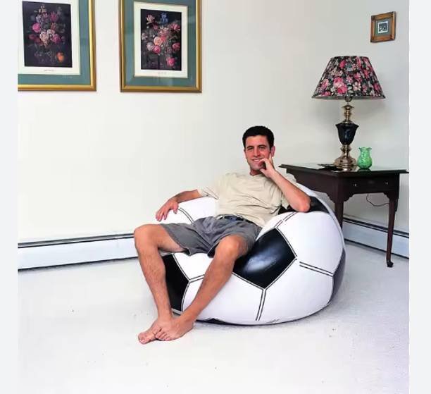 HornFlow Cartoon Style Inflatable Folding Chair,Football Vinyl 1 Seater Inflatable Sofa