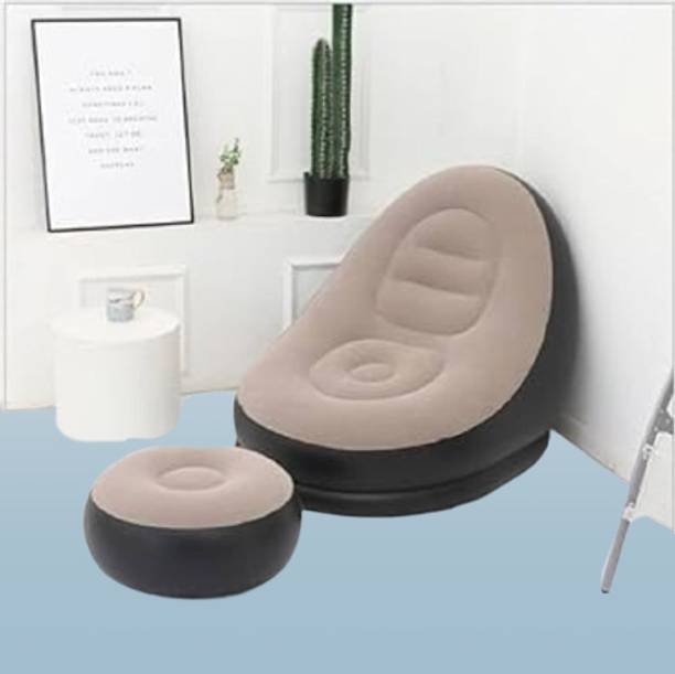 shivay Inflatable Air Sofa With Stool Leatherette 1 Seater Inflatable Sofa