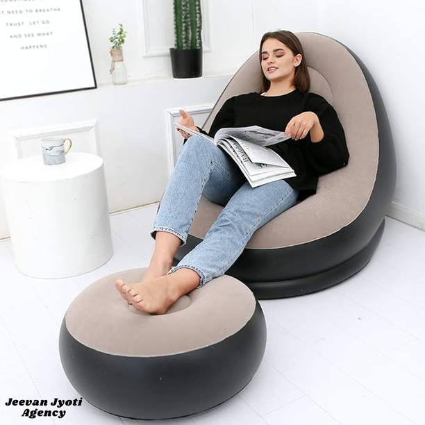 Jeevan Jyoti Agency INFLATABLE LOUNGE CHAIR Leatherette 2 Seater Inflatable Sofa