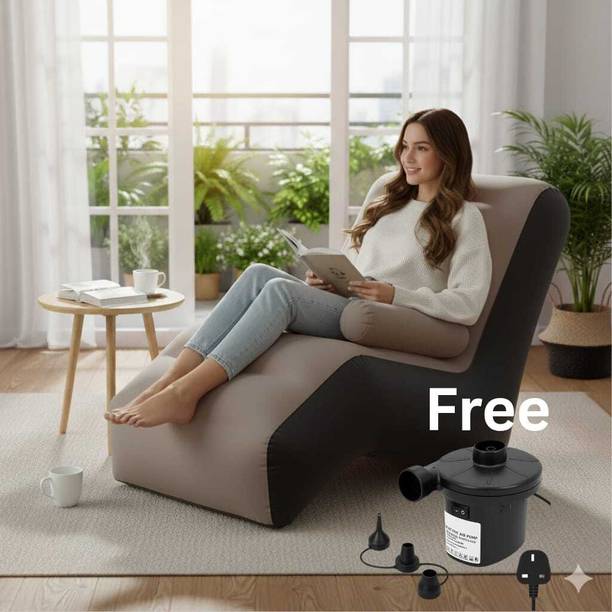 Eshop Air Sofa Cum Bed | Sofa Chair Set | Inflatable Lounger with Air Pump PVC 2 Seater Inflatable Sofa