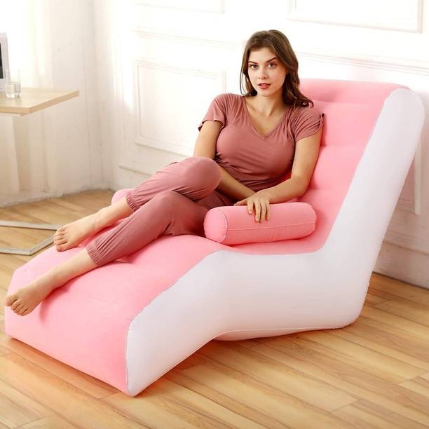 VedOnlineMart Inflatable Lounge Chair | Durable Material, Lightweight & Portable Velvet 2 Seater Inflatable Sofa