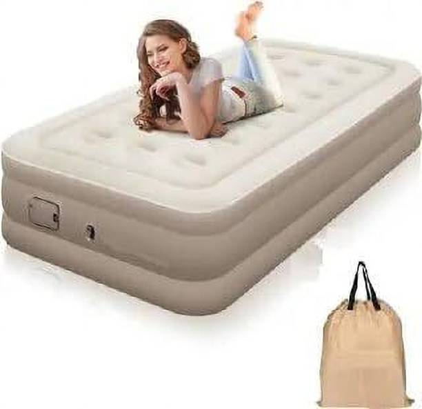 Anshi Double Air Bed | Inflatable Queen Air Mattress with Built-in Pump PU Leatherette 2 Seater Inflatable Sofa