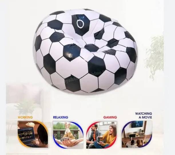 KinderTales Large Inflatable Soccer Ball Chair New In Box with pump Vinyl 1 Seater Inflatable Sofa