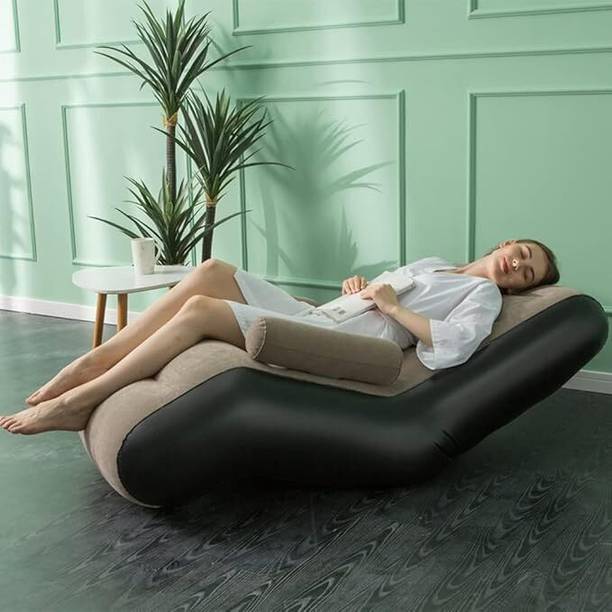 hertzze enterprise Inflatable Recliner Sofa with 2-in-1 Electric Pump – Portable Plush PVC 1 Seater Inflatable Sofa