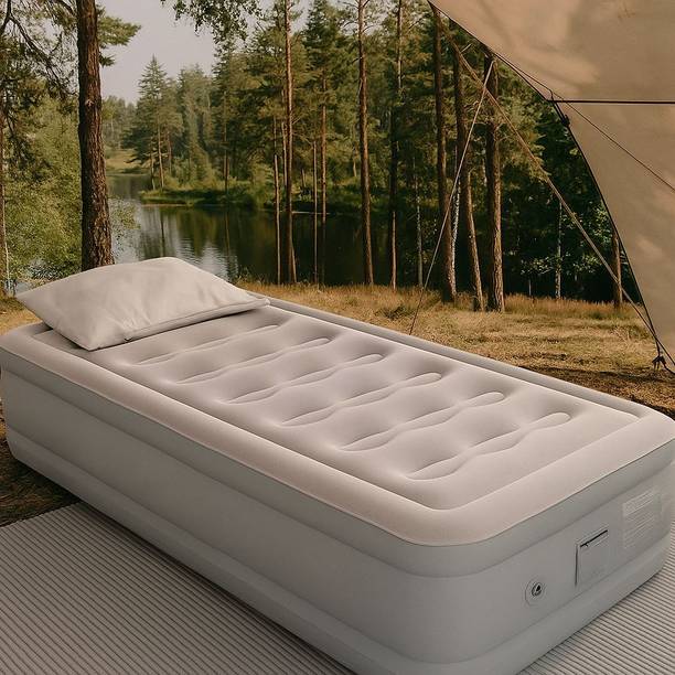 WTE Inflatable bed Premium Leak-Proof Portable for Home, Guests Micro Fiber 4 Seater Inflatable Sofa