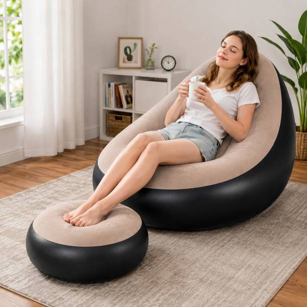 AAKAR TRADERS Inflate-A-Chair PVC 1 Seater Inflatable Sofa