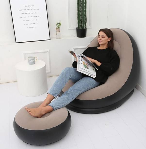 FUTURETECH Semi Aniline Leather 1 Seater Inflatable Sofa