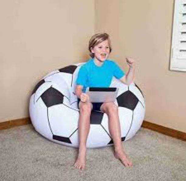 KinderTales Beanless (IND*75) Soccer Ball Chair, Multi Color, Vinyl 1 Seater Inflatable Sofa
