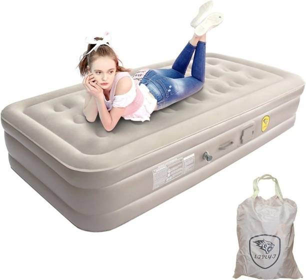 rich mart Inflatable Blow Up Air Bed Mattress Sofa with Pump, Pillow & Storage Bag PU Leatherette 2 Seater Inflatable Sofa