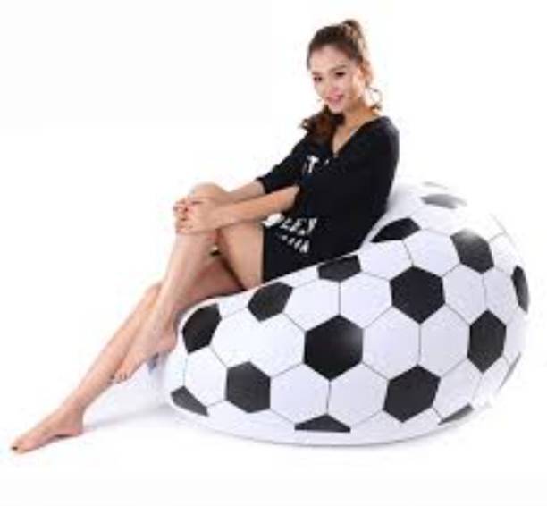 Intelligent Kids Beanless Soccer Ball Chair | Outdoor Fun Vinyl 1 Seater Inflatable Sofa