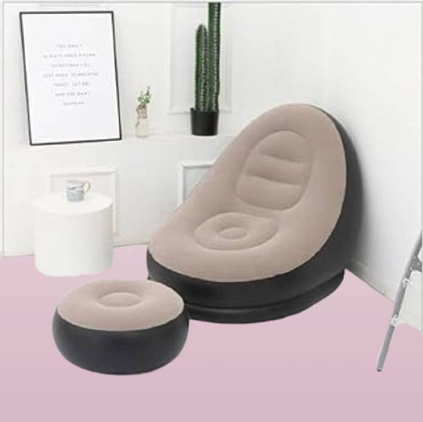 shivay Inflatable Air Sofa With Stool Leatherette 1 Seater Inflatable Sofa