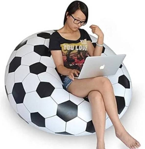TinyTales Football Sofa, Cartoon Style Inflatable Folding Chair, Soccer Ball Chair, Vinyl 1 Seater Inflatable Sofa