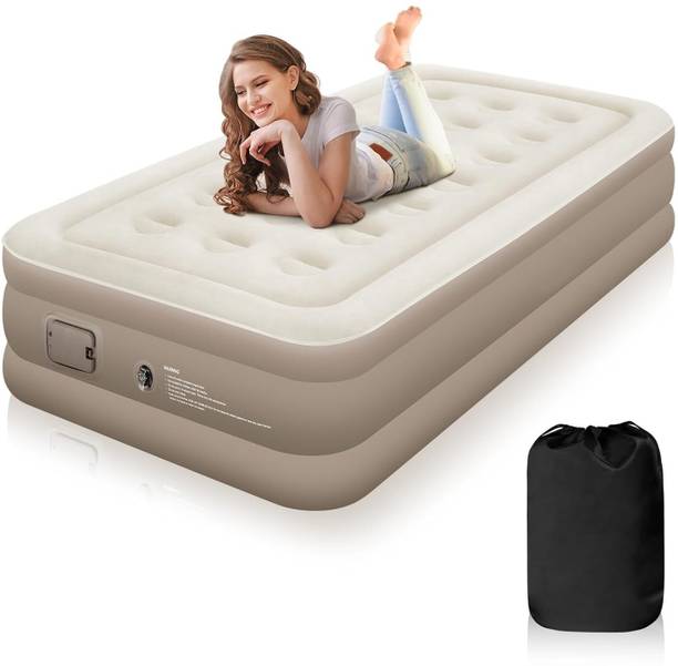 THE SIMPLE GHAR Single Inflatable Airbed Mattress Waterproof 200kg Capacity Plush Surface PVC 1 Seater Inflatable Sofa