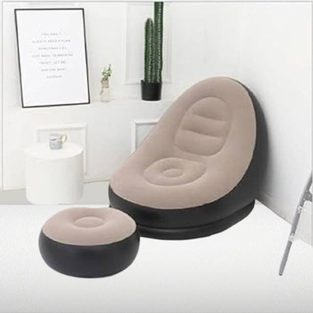 shivay Inflatable Air Sofa With Stool Leatherette 1 Seater Inflatable Sofa