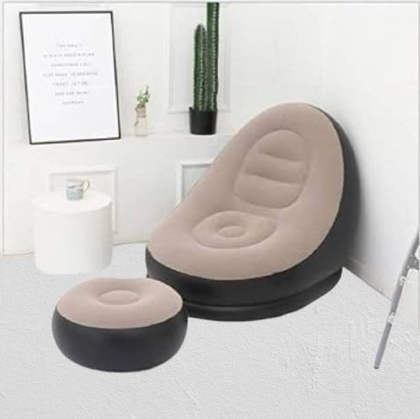 shivay Inflatable Air Sofa With Stool Leatherette 1 Seater Inflatable Sofa