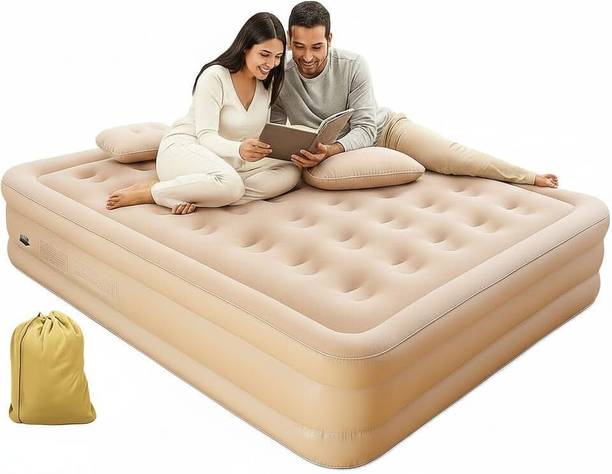 PRINERI Queen Size Inflatable Air Mattress Bed with Built-in Pump PVC 2 Seater Inflatable Sofa