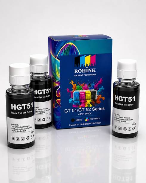 ROHINK GT51/GT52 Refill Ink Compatible for 310,315,319,410,GT5810,GT5820 Printers Black Ink Bottle