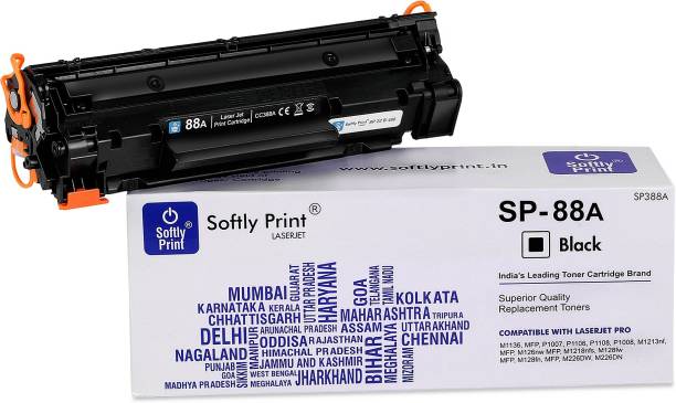 softly print 88A Toner Cartridge CC388A Compatible for HP Laserjet Printer Pack of 1 Black Ink Cartridge