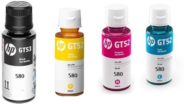 HP INK BOTTLE FOR HP 580 INK TANK SMART TANK PRINTER FOUR COLOR COMBO Black + Tri Color Combo Pack Ink Bottle