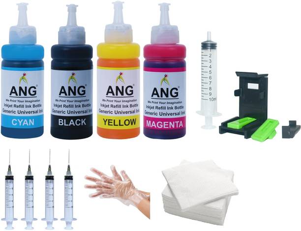 Ang Refill ink For HP DeskJet Ink Advantage 4535, 4536, 4538, 4675, 4676, and 4678 Black + Tri Color Combo Pack Ink Cartridge