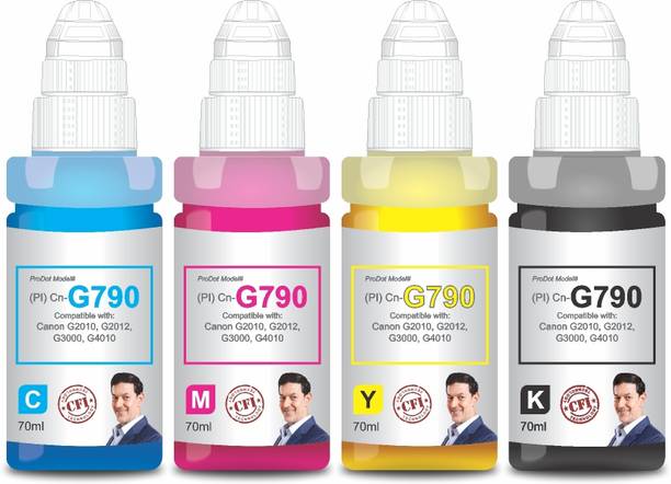PRODOT Cn-G790 Inkjet Ink Refill Compatible with Canon Pixma G1000, G1010, G2000, G2010 Black + Tri Color Combo Pack Ink Bottle