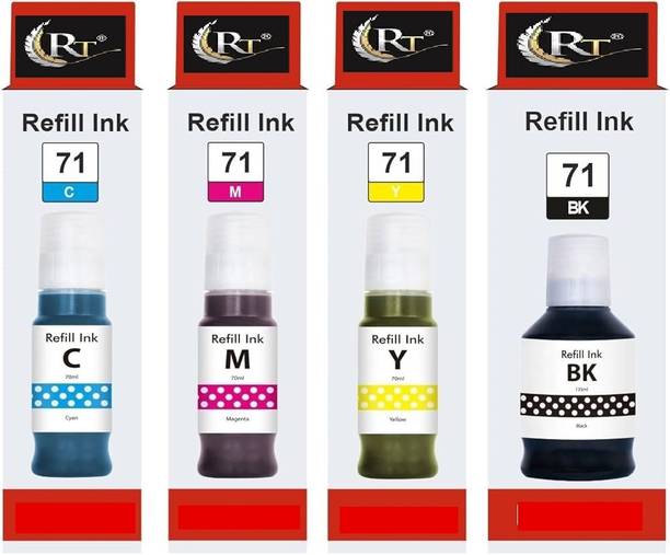 RT 71G1020,G2020,G2060,G2730,G3021,G3730,G4770 Black + Tri Color Combo Pack Ink Bottle