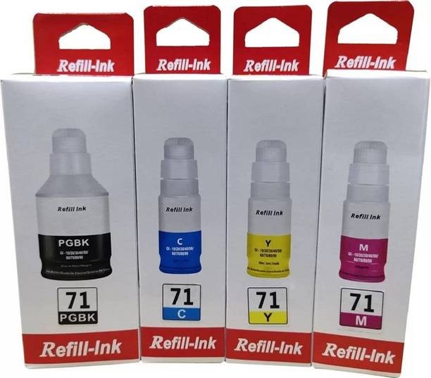 kalar GI 71 Ink For Cn G1020,G2020,G2021,G2060,G2730,G2770,G3020,G3770,G4770 Printer Black + Tri Color Combo Pack Ink Bottle