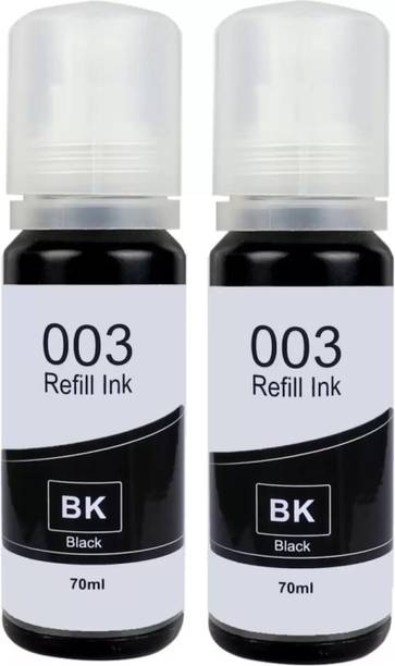tequo Ink Refill for \001 , 003 , L3200 , L3210 , L3211 , L3215,L3216,L3250,L3252 Black - Twin Pack Ink Bottle