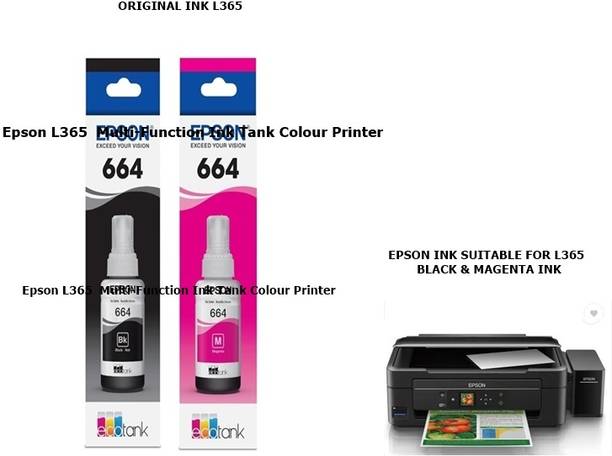 EPS ORIGINAL Epson L365 Multi-function Color Ink Tank Printer Magenta & Black Ink Bottle