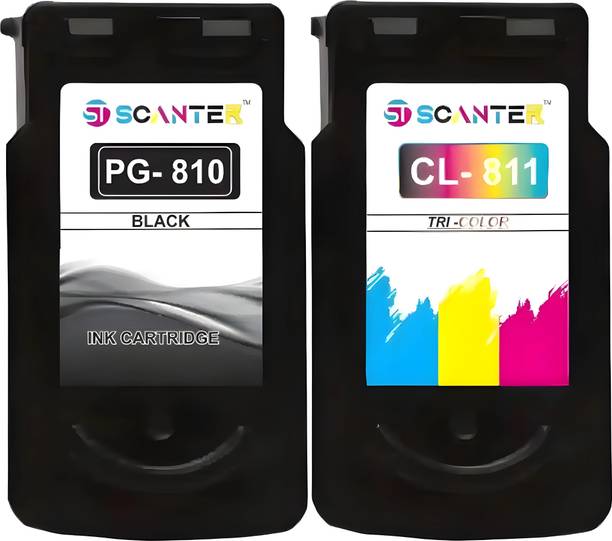 ST-SCANTER PG810& CL811 COMBO CARTRIDGE FOR Mp245,Mp276,Mp486,Mx416,Ip2772, Black + Tri Color Combo Pack Ink Cartridge