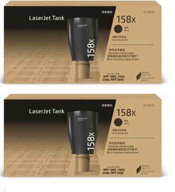 Pristo 158X (W1580X) Toner Reload Kit For Use In HP Laserjet Tank MFP 1005w,1020w,2606 Black - Twin Pack Ink Toner