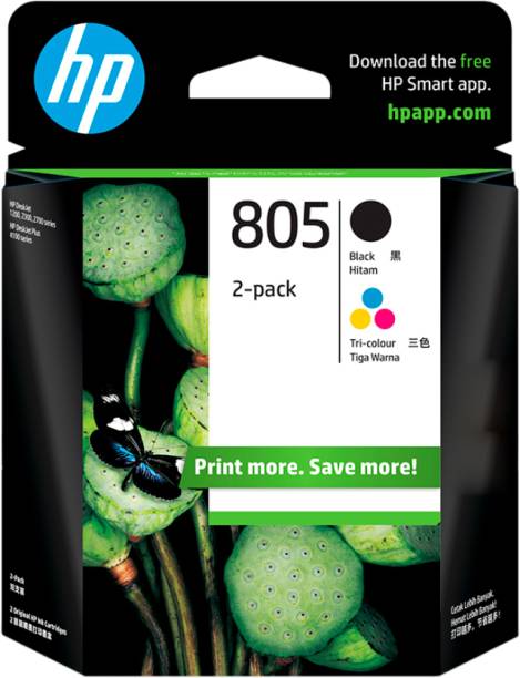 HP 805 for HP 1212, 2722, 2723, 2729, 4122, 4123 Black + Tri Color Combo Pack Ink Cartridge