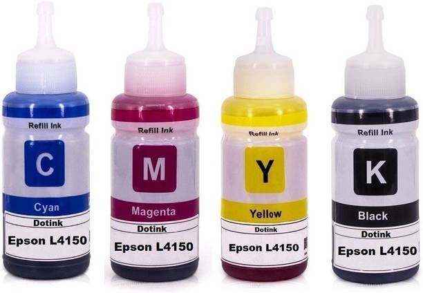 SXTZRKL Compatible for L4150, L4160, L6160, L6170 & L6190 Inkjet Printer (4*70 ml) Black + Tri Color Combo Pack Ink Bottle