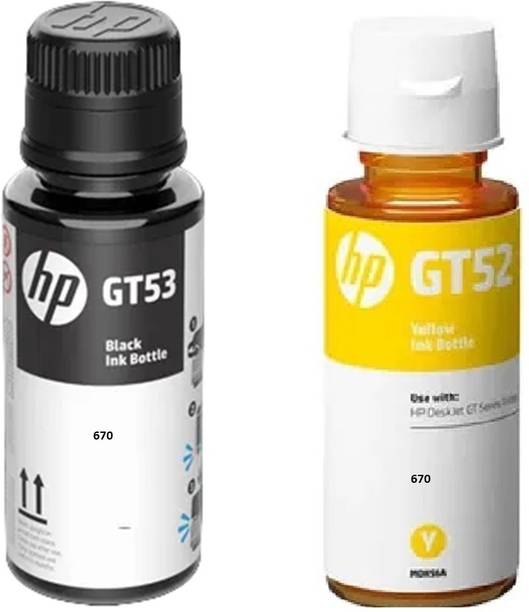 HP ORIGINAL INK BOTTLE FOR HP INK TANK 670 INK TANK PRINTER BLACK & YELLOW COMBO Yellow Ink Bottle