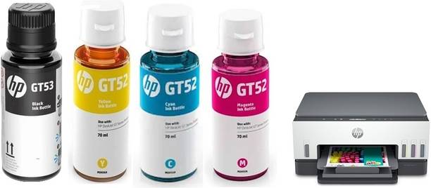 HP ORIGINAL INK BOTTLE FOR HP 670 INK TANK SMART TANK ALL IN ONE WIFI PRINTER Black + Tri Color Combo Pack Ink Bottle
