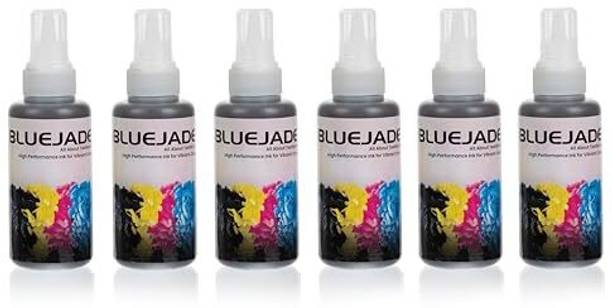 BLUE JADE Compatible Refill Ink (100ml x 6) Black Ink Bottle