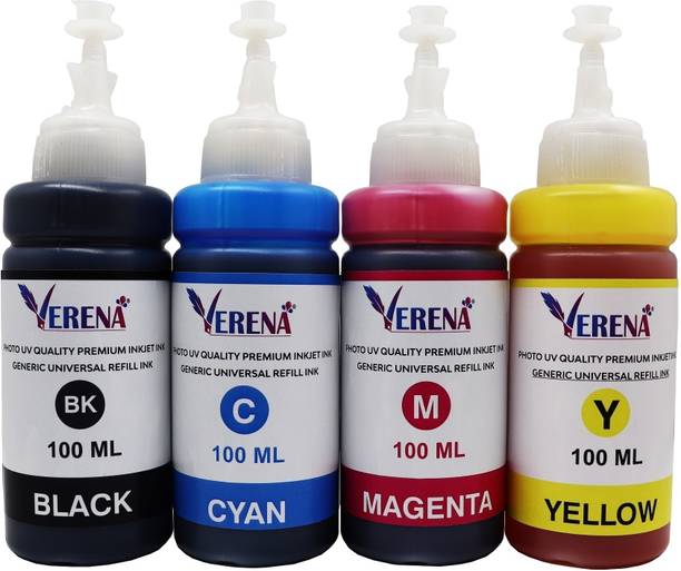 verena Refill ink Compatible For MG2570/MG2470/MG2970/iP2870 Printer 100ML Black + Tri-Color Ink Cartridge