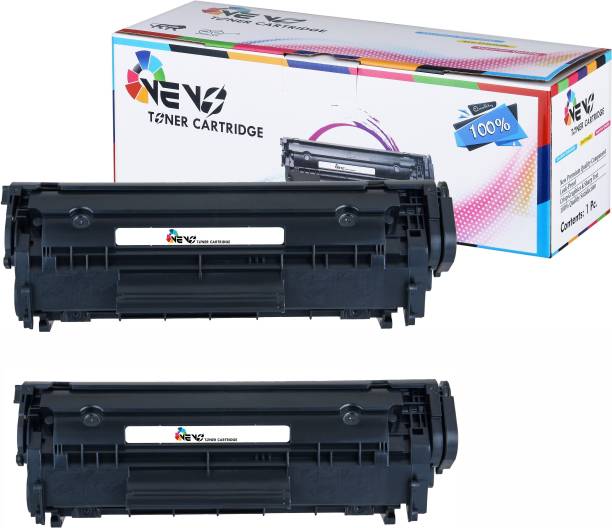 vevo toner cartridge 12A Q2612A (Pack of 2) for HP Laserjet 1010, 1012, 1018, 1020, 1020 Plus, 1022, 3050, 3052, M1005, M1319F MFP Black Ink Toner