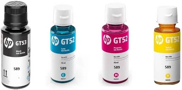 HP INK BOTTLE FOR HP 589 INK TANK SMART TANK PRINTER FOUR COLOR COMBO Black + Tri Color Combo Pack Ink Bottle