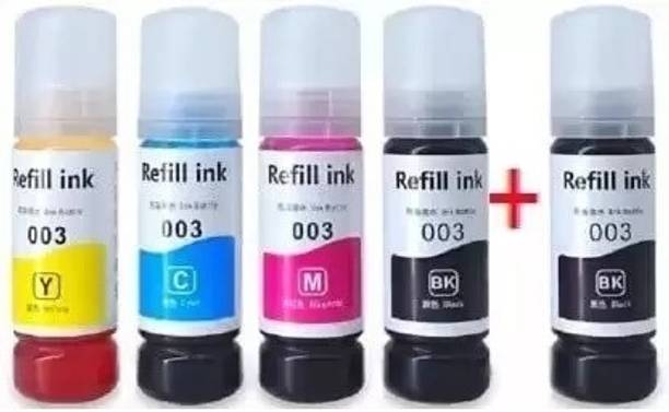 CHAWDA 001/ 003 L3110, L3150, L3250, ,L3116,L3101 set + Black Black + Tri Color Combo Pack Ink Bottle