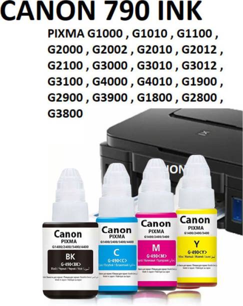 HELPE G Series GI 790 Ink Compatible Canon G2000 refill ink ,G2010,G2012,G3010 Black + Tri Color Combo Pack Ink Bottle