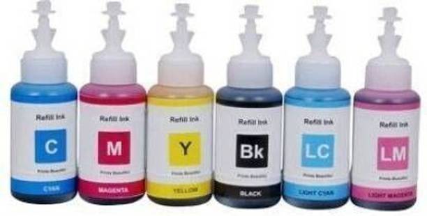 Ramdev 673 Refill Ink suitable for L805 Ink Tank Printer - 6 Colours - 70 ML Each Black + Tri Color Combo Pack Ink Bottle