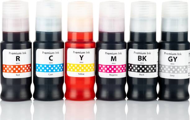 R C Print GI73 Compatible Refill Ink for G570 / G670 printer Black + Tri Color Combo Pack Ink Bottle